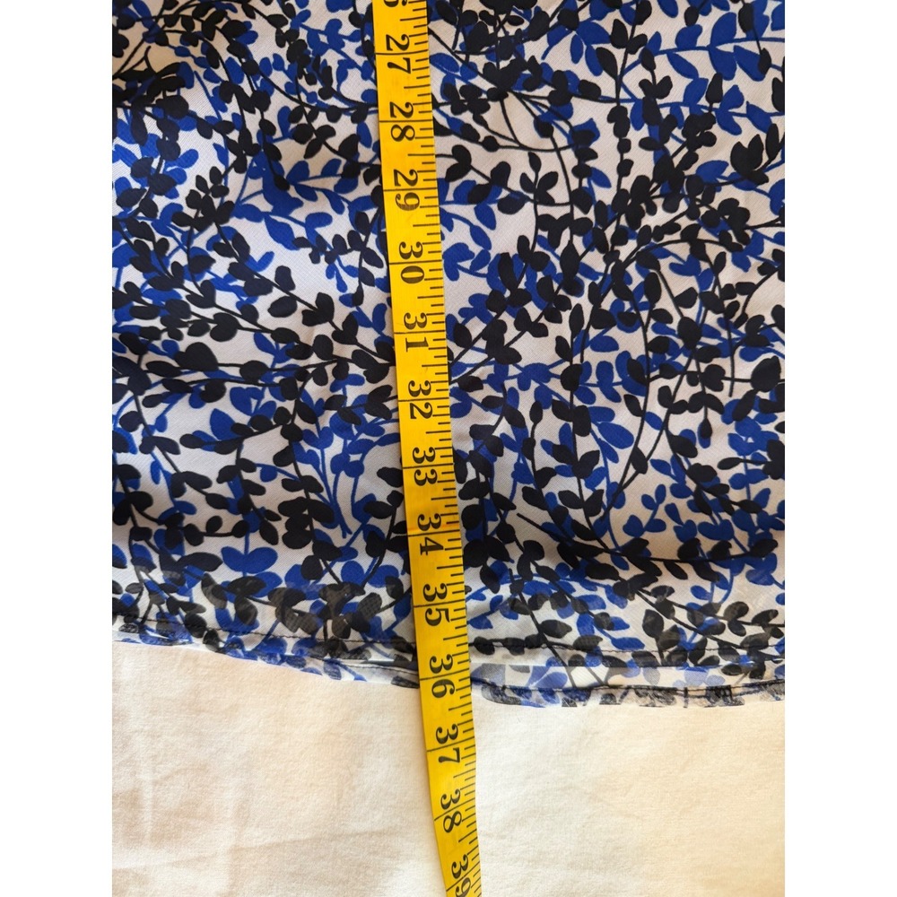 Cato Woman Blue Black Leaf Print Chiffon Blouse and Maxi Skirt Set 26/28W Plus - Picture 10 of 14